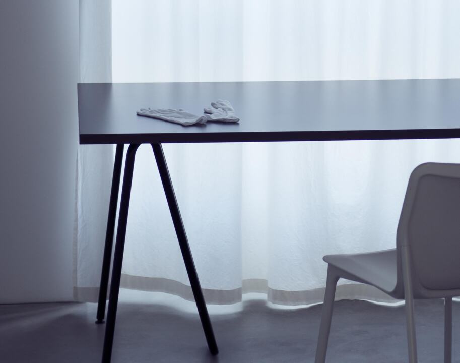 Home Office Linoleum Tisch mit Sinus Tischböcken