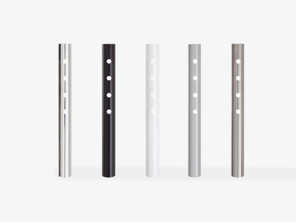 Height adjusters for the E2 table frame in various colors and finishes.