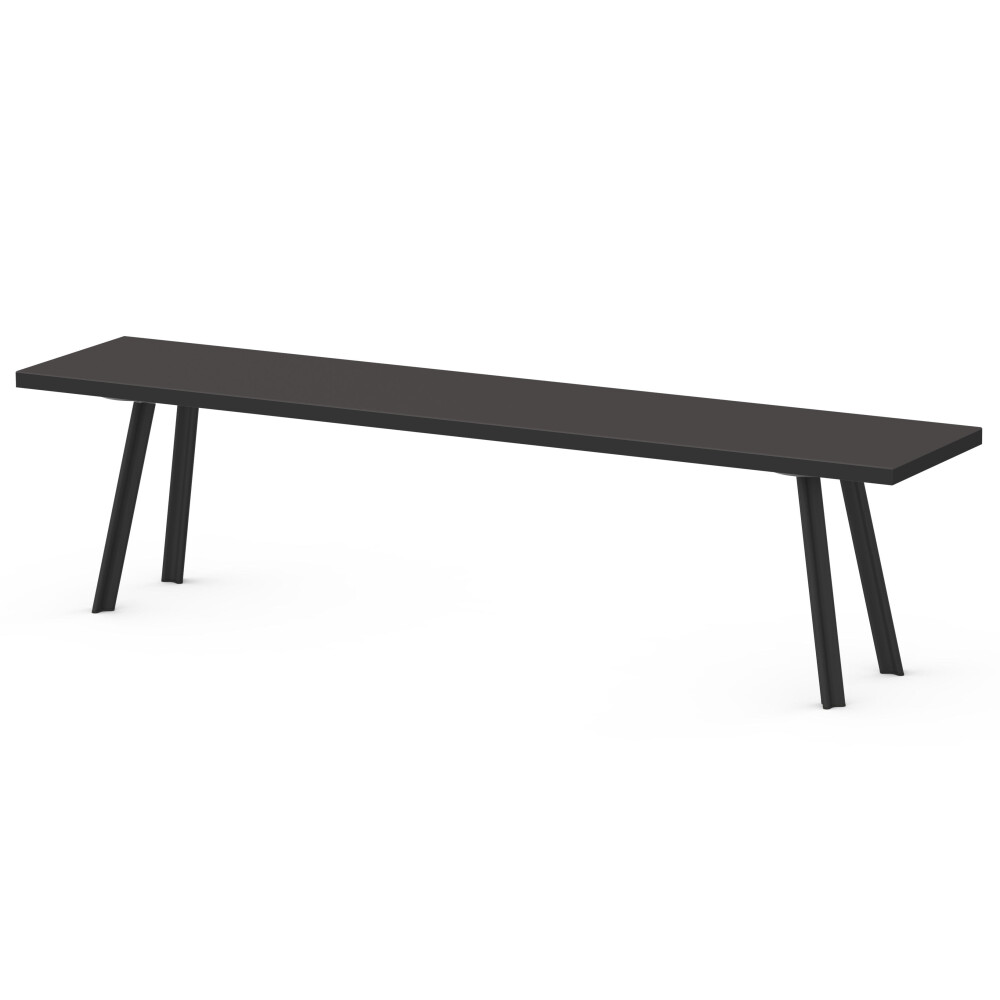 BEAM Bench - Linoleum Linoleum, 4166 Charcoal - Edge Linoleum, 4023 Nero - Material and Colour Aluminium, powder-coated, Black grey (RAL 7021) - Size L 120 × W 36 × H 45 cm