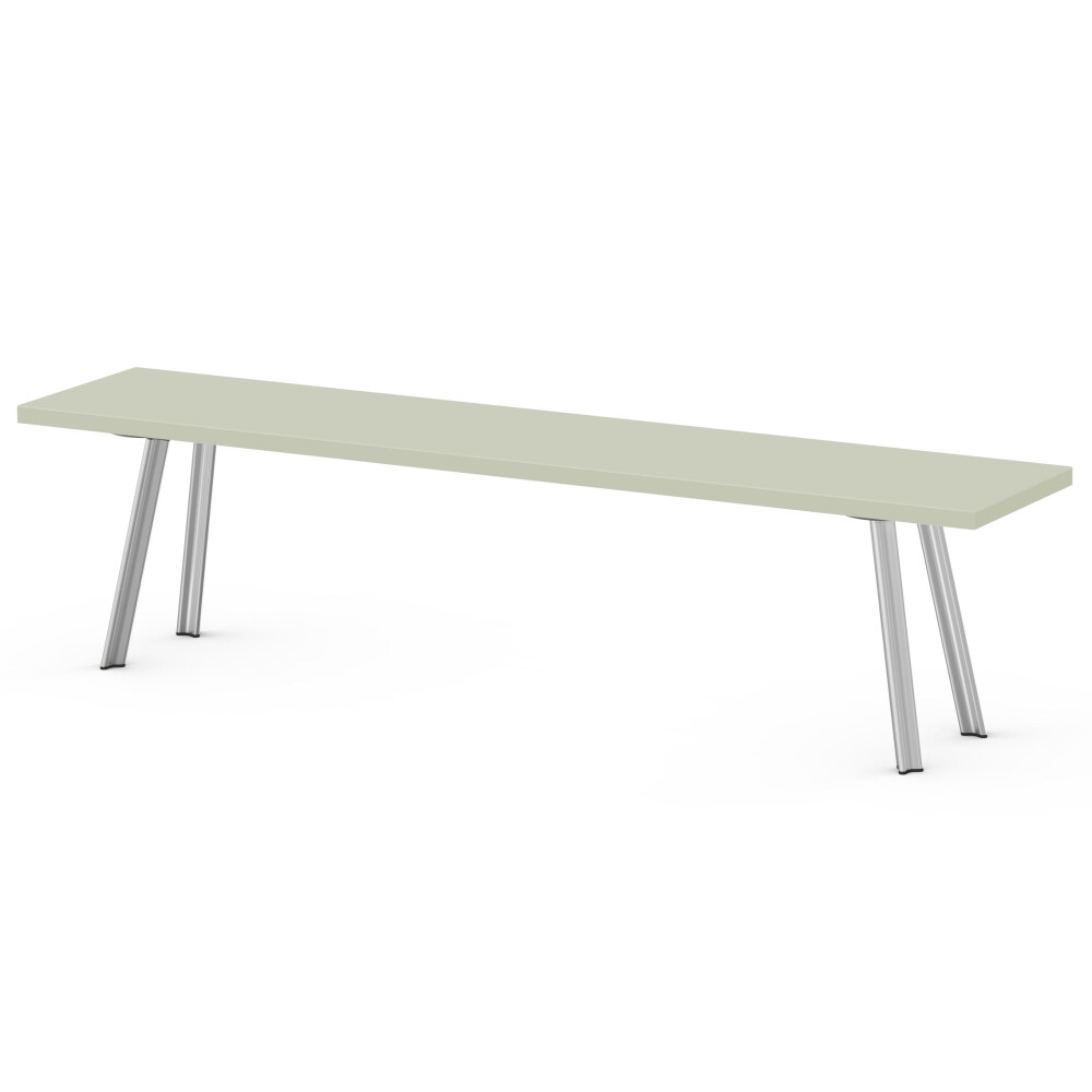 BEAM Bench - Linoleum Linoleum, 4183 Pistachio - Edge Linoleum, 4183 Pistachio - Material and Colour Aluminium, matt anodised - Size L 120 × W 36 × H 45 cm