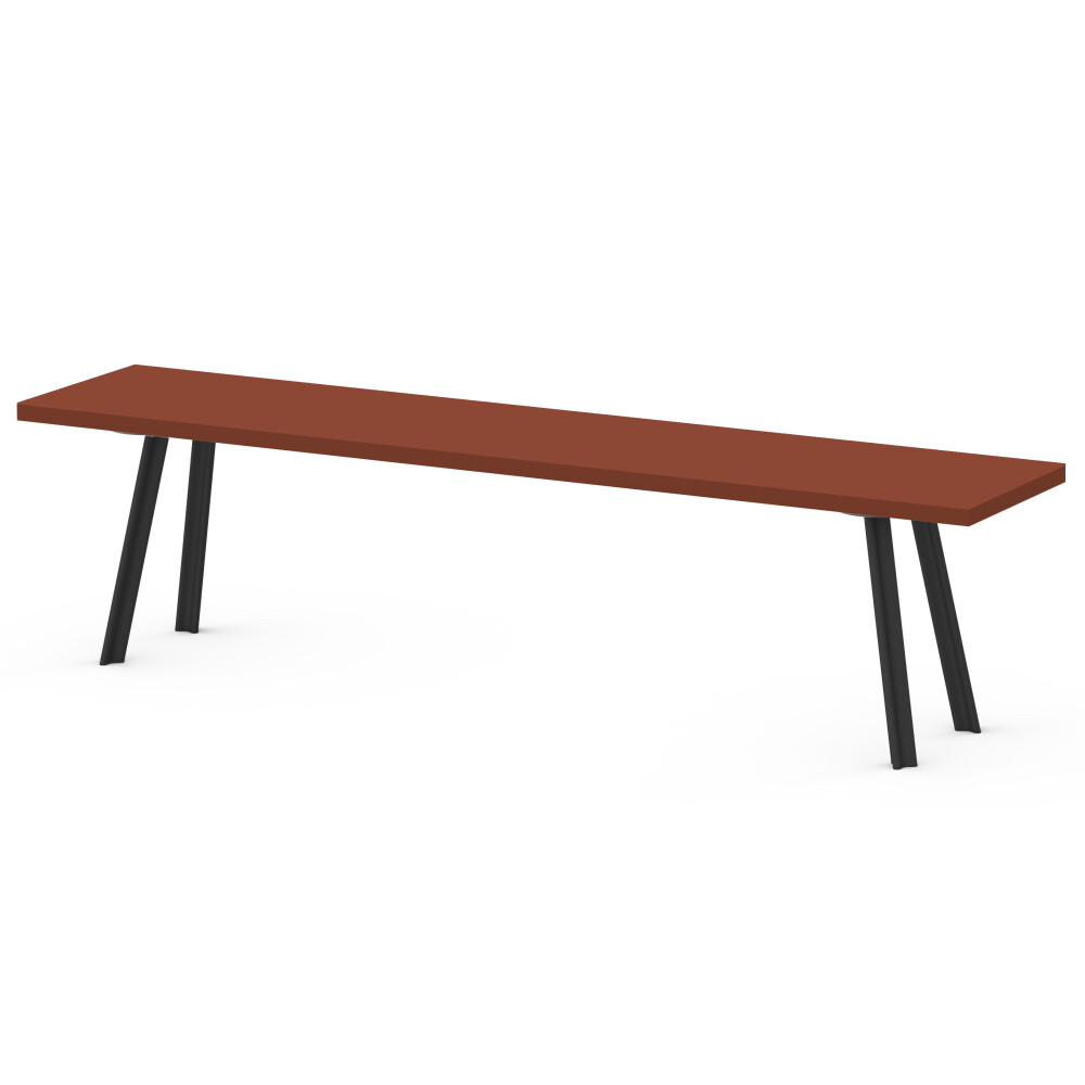 BEAM Bench - Linoleum Linoleum, 4008 Brick - Edge Linoleum, 4008 Brick - Material and Colour Aluminium, powder-coated, Black grey (RAL 7021) - Size L 120 × W 36 × H 45 cm