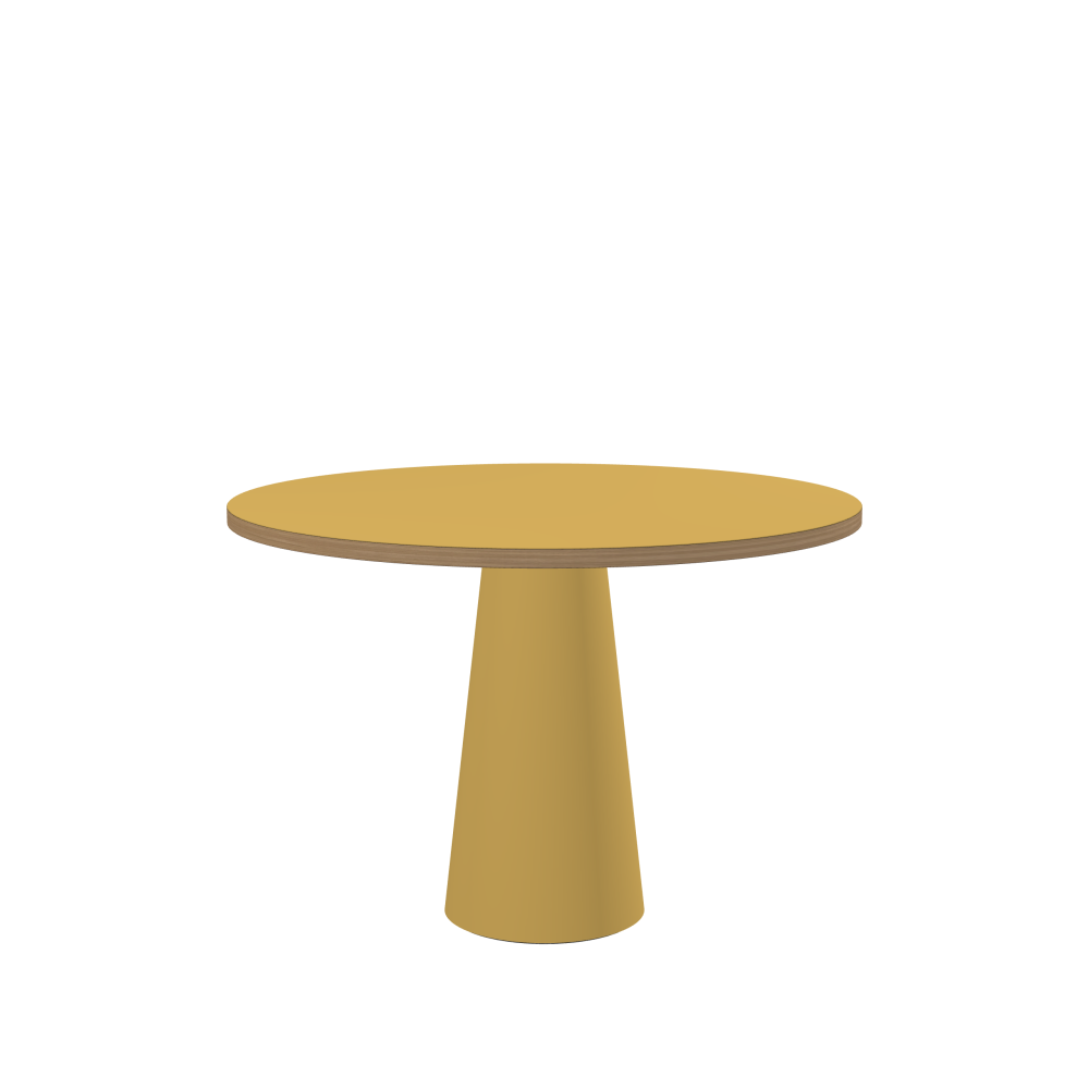 ALT Table - Shape Round - Length 110.00 cm - Width 110.00 cm - Thickness 3 cm - Freeform 1.00000000 - Surface Linoleum, S588 Pure Linoleum - Core Laminboard - Edge Wood, Oak - Profile Edge 90° / ALT Table Stand - Surface Linoleum, S588 Pure Linoleum - Size S: Ø 36 × H 72 cm