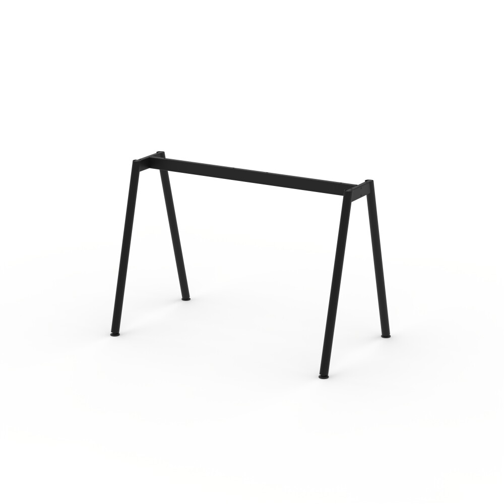 DIN PLUS Table Frame - Material and Colour Powder-coated steel, Jet Black (RAL 9005) - Length 106 cm - Width XS - Leg Profile Round - Set 2 Pieces