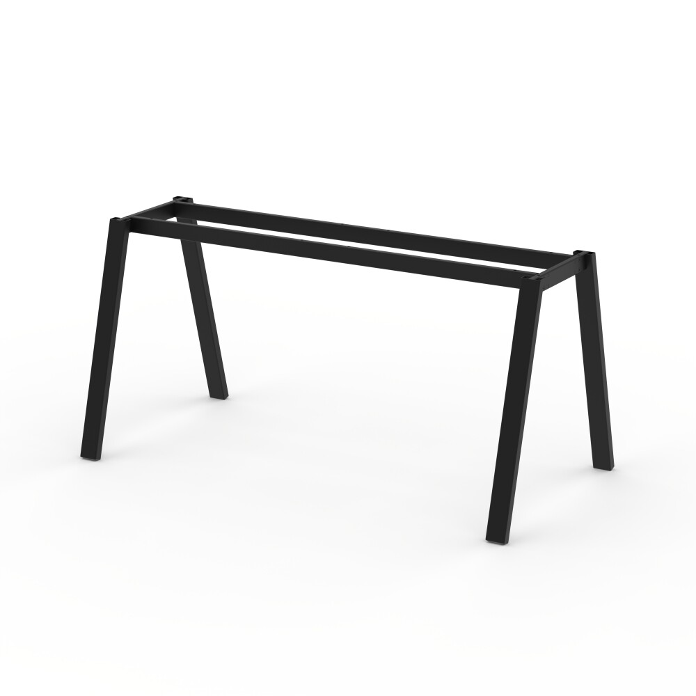 DIN PLUS Table Frame - Material and Colour Powder-coated steel, Jet Black (RAL 9005) - Length 106 cm - Width M - Leg Profile Rectangular - Set 2 Pieces