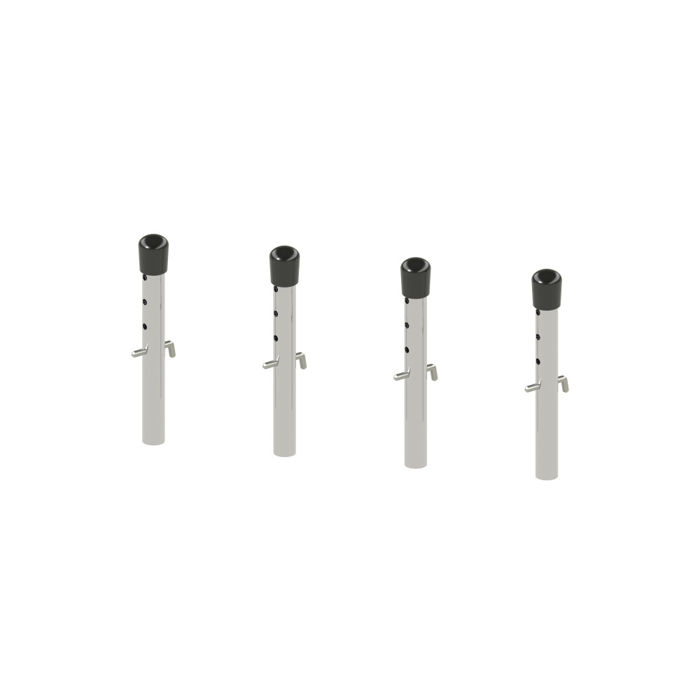 E2 Height Adjusters Short, in Steel, Chrome-plated with  Caps