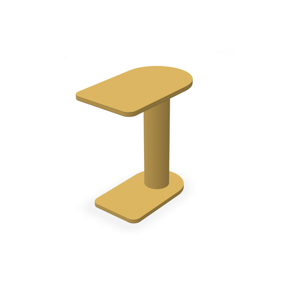 OFF-CUT Beistelltisch - Oberseite Linoleum, S588 Pure Linoleum - Form Halbrund, L 34 × B 56 - Höhe 60 cm