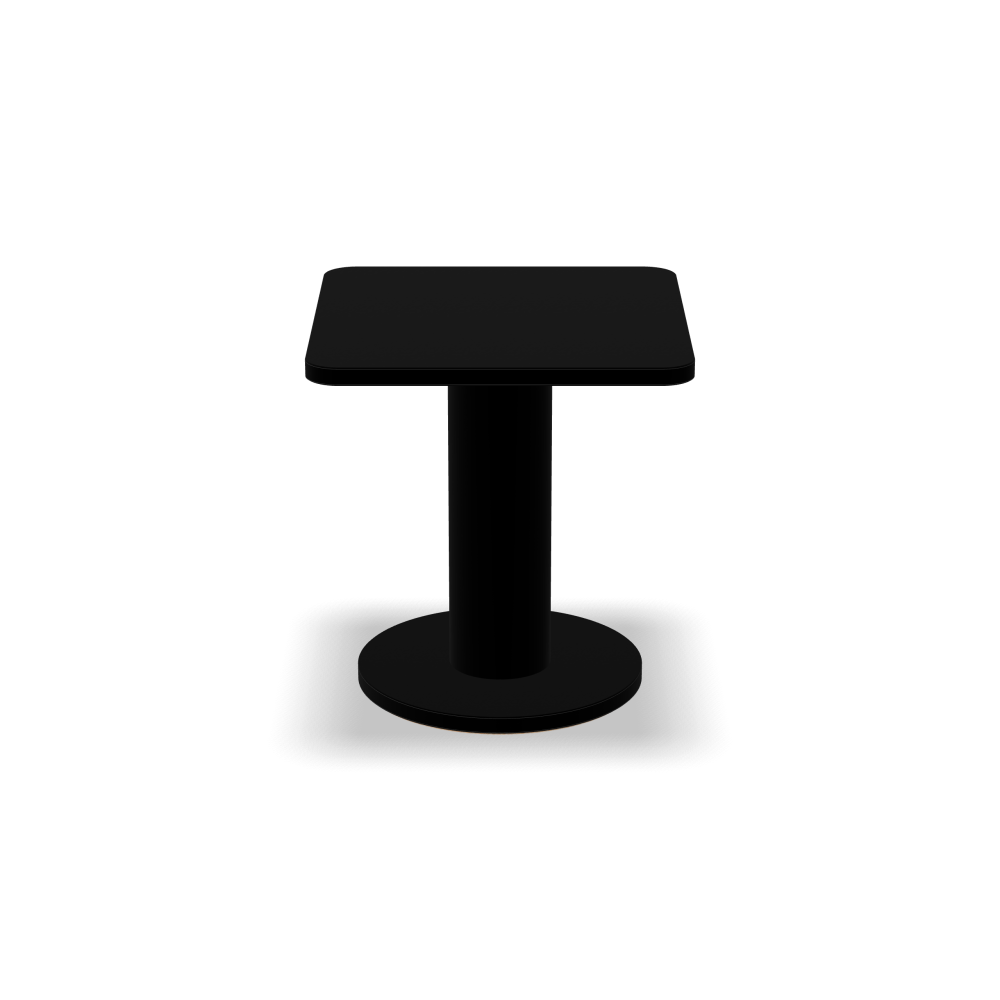 OFF-CUT Beistelltisch - Oberseite Linoleum, 4023 Nero - Form Quadratisch, L 45 × B 45 - Höhe 48 cm