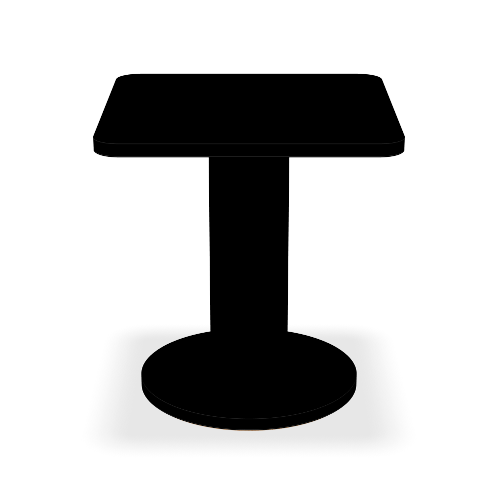 OFF-CUT Beistelltisch - Oberseite Linoleum, 4023 Nero - Form Quadratisch, L 45 × B 45 - Höhe 48 cm