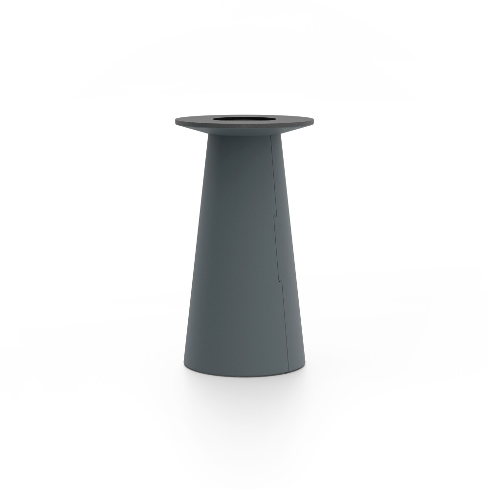 ALT (All Linoleum Table) cone-shaped table base lined with linoleum (4155 Pewter), S Ø360, designed by Keiji Takeuchi