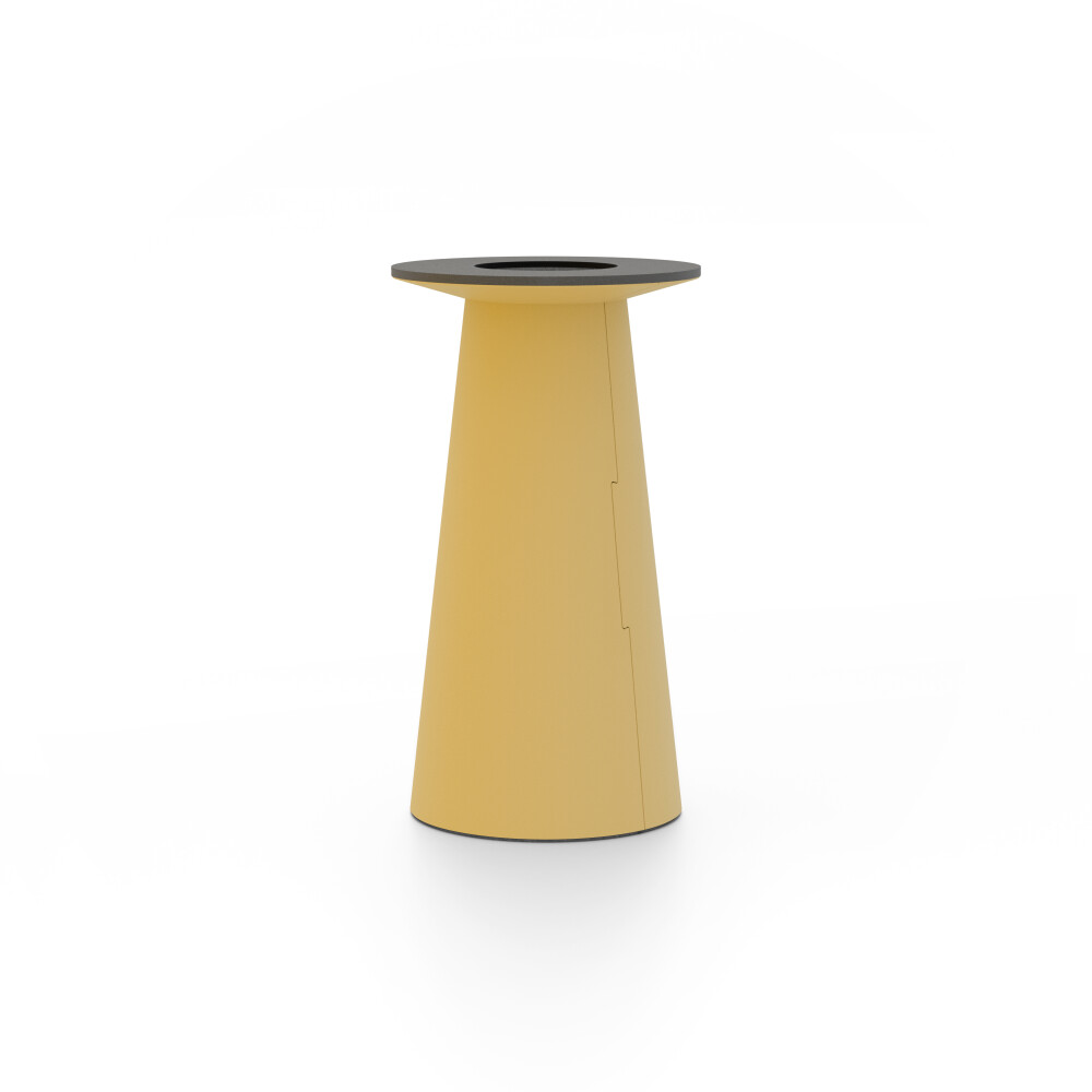 ALT (All Linoleum Table) cone-shaped table base lined with Pure linoleum, designed by Keiji Takeuchi