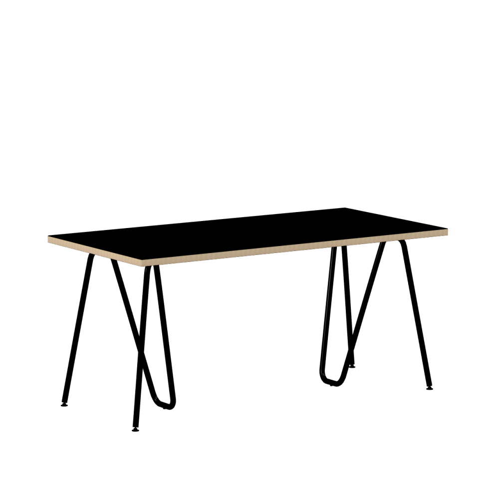 Sinus linoleum table – 4023 Nero / Laminboard (Strength 30mm) / Ash