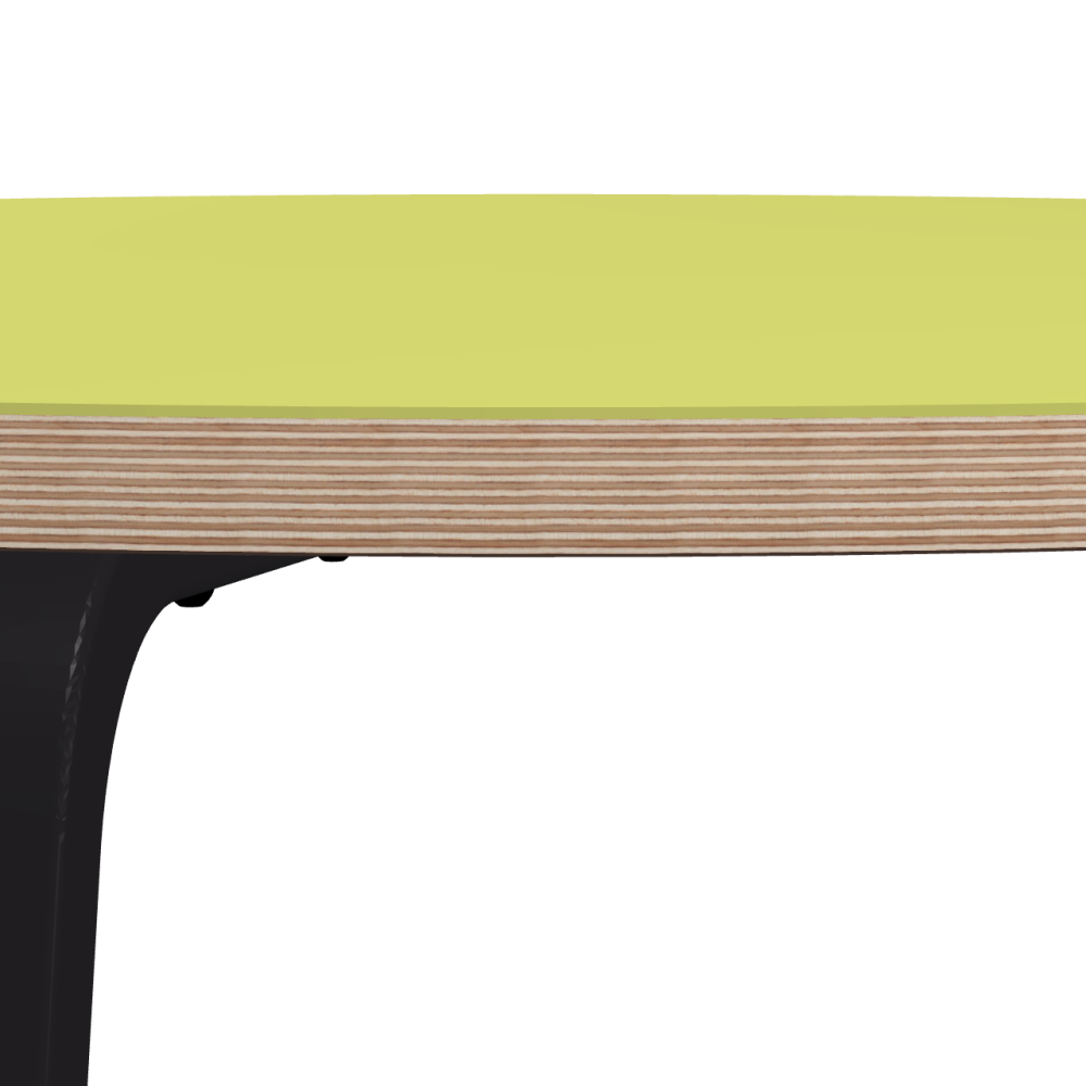 DIN linoleum table – 4182 Spring Green / Multiplex Birch Massive
