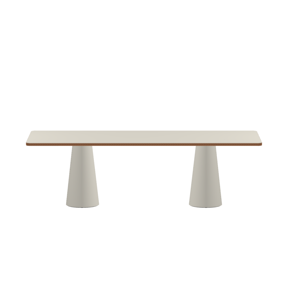 ALT linoleum table – 4176 Mushroom / Laminboard (Strength 30mm) / Walnut