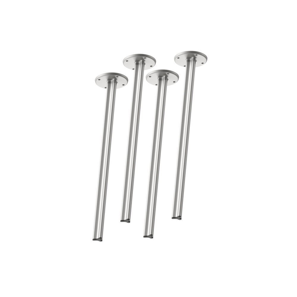 Ein Set aus 4 Stück BEAM-Beinen im "S"-Größe, 71 cm groß, entworfen von Daniel Lorch, mit Aluminium matt-Finish und Metallverbindern.