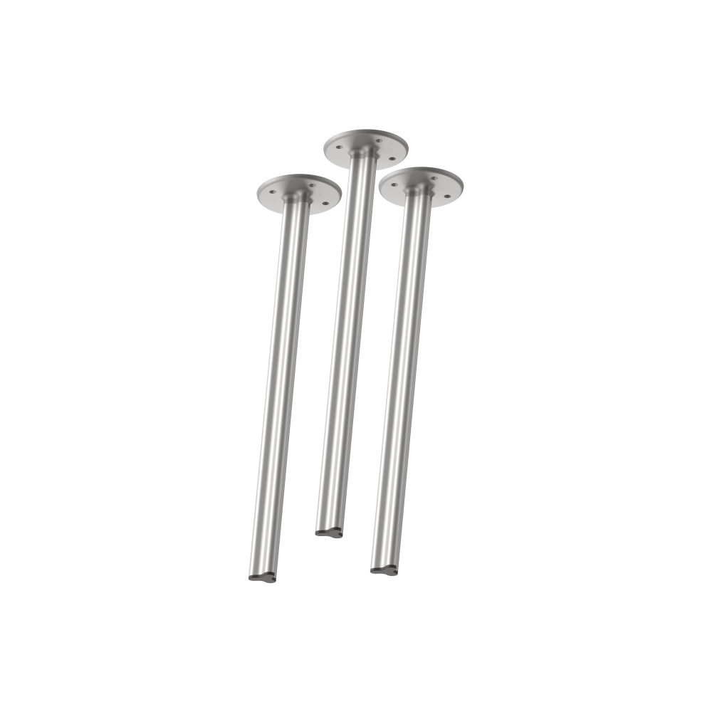 Ein Set aus 3 Stück BEAM-Beinen im "M"-Größe, 71 cm groß, entworfen von Daniel Lorch, mit Aluminium matt-Finish und Metallverbindern.