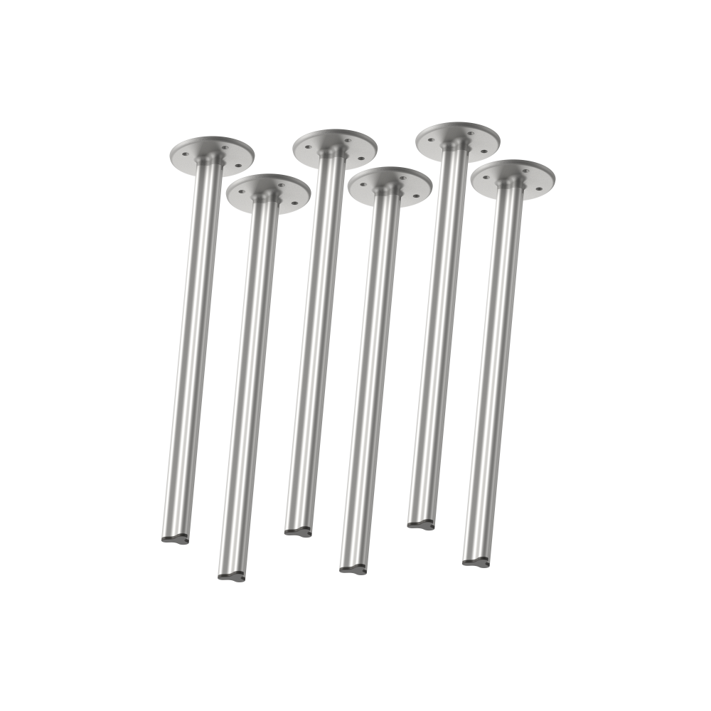 Ein Set aus 6 Stück BEAM-Beinen im "M"-Größe, 71 cm groß, entworfen von Daniel Lorch, mit Aluminium matt-Finish und Metallverbindern.