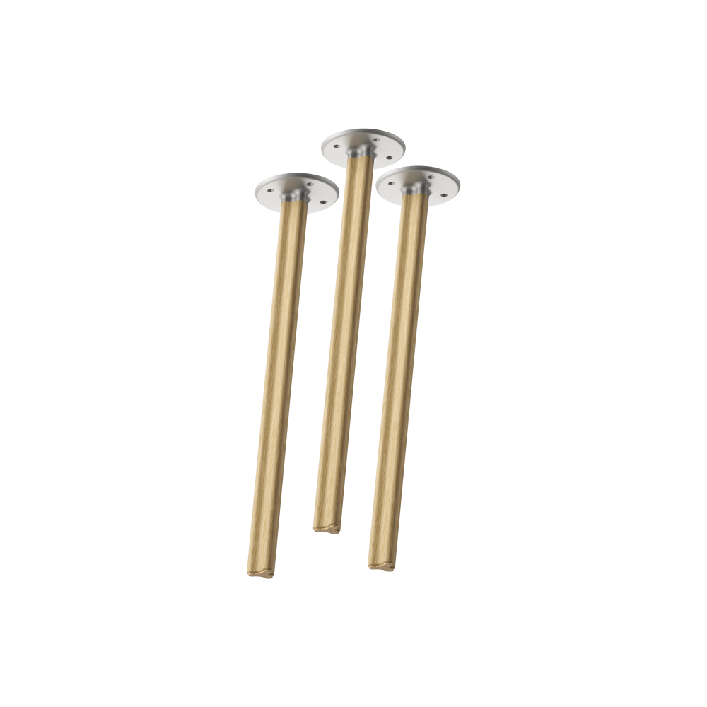 Ein Set aus 3 Stück BEAM-Beinen im "M"-Größe, 71 cm groß, entworfen von Daniel Lorch, mit Eiche-Finish und Metallverbindern.