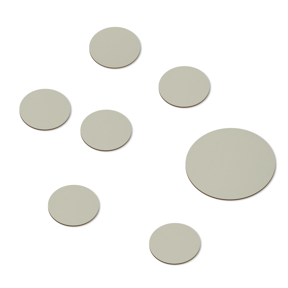 Set of seven PAD Coasters by Faust in 4177 Vapour linoleum