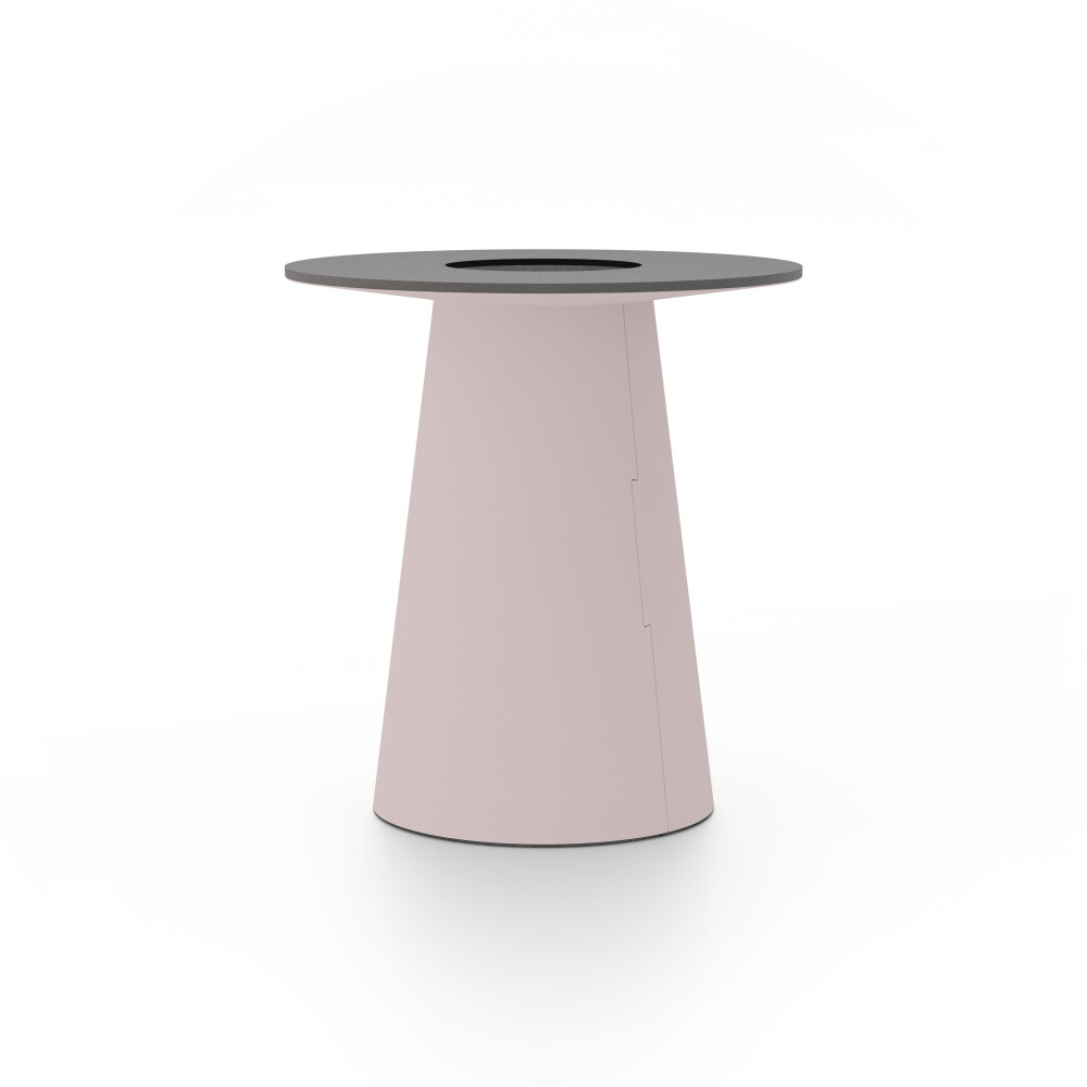 ALT (All Linoleum Tabe) konusförmiges Tischgestell, beschichtet mit Linoleum (4010 Soft Lilac ᴺᴱᵁ), L Ø 45 cm, designed by Keiji Takeuchi