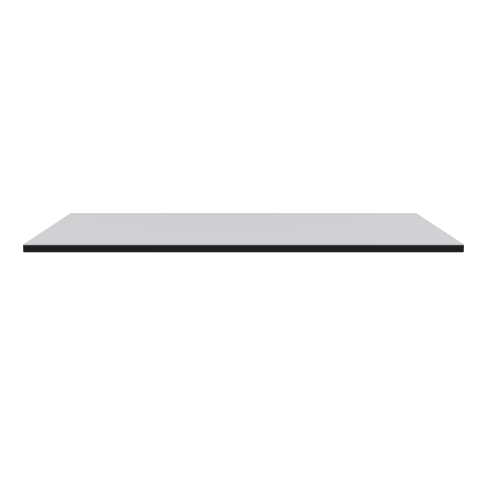 Table Top - Shape Square - Length 120.00 cm - Width 70.00 cm - Radius 0.30 cm - Thickness 2.1 cm - Surface Linoleum, 4177 Vapour - Core MDF - Edge MDF, Black - Profile Edge 90°