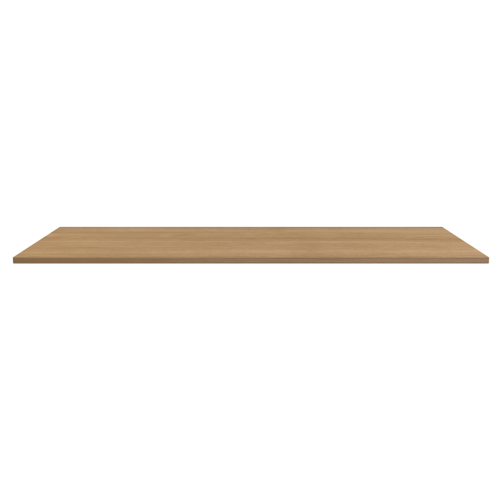 Table Top - Shape Square - Length 240.00 cm - Width 120.00 cm - Radius 1.00 cm - Thickness 2.9 cm - Surface Wood Veneer, Oak - Core Laminboard - Edge Wood, Oak - Profile Edge 90°
