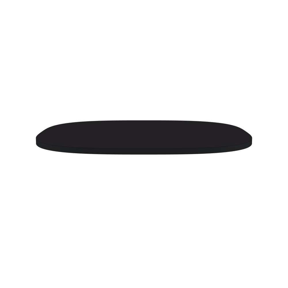 Table Top - Shape Superellipse - Length 85.00 cm - Width 85.00 cm - Superellipse Exponent 3.00  - Thickness 2.1 cm - Freeform 1.00000000 - Surface Linoleum, 4166 Charcoal - Core MDF - Edge MDF, Black - Profile Edge 90°