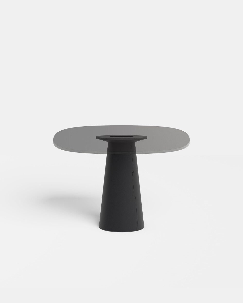 Depiction of the ALT cone base resting on the linoleum tabletop, illustrating the connection.