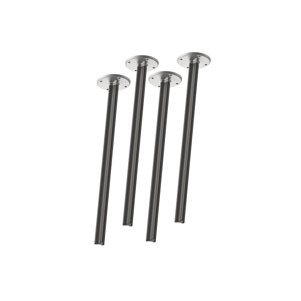 Ein Set aus 4 Stück BEAM-Beinen im "S"-Größe, 71 cm groß, entworfen von Daniel Lorch, mit RAL 7021 Schwarzgrau-Finish und Metallverbindern.