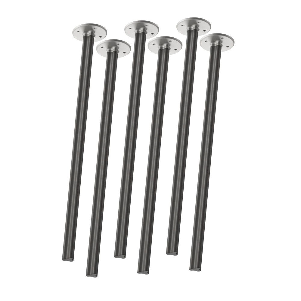 Ein Set aus 6 Stück BEAM-Beinen im "M"-Größe, 102 cm (High Desk) groß, entworfen von Daniel Lorch, mit RAL 7021 Schwarzgrau-Finish und Metallverbindern.