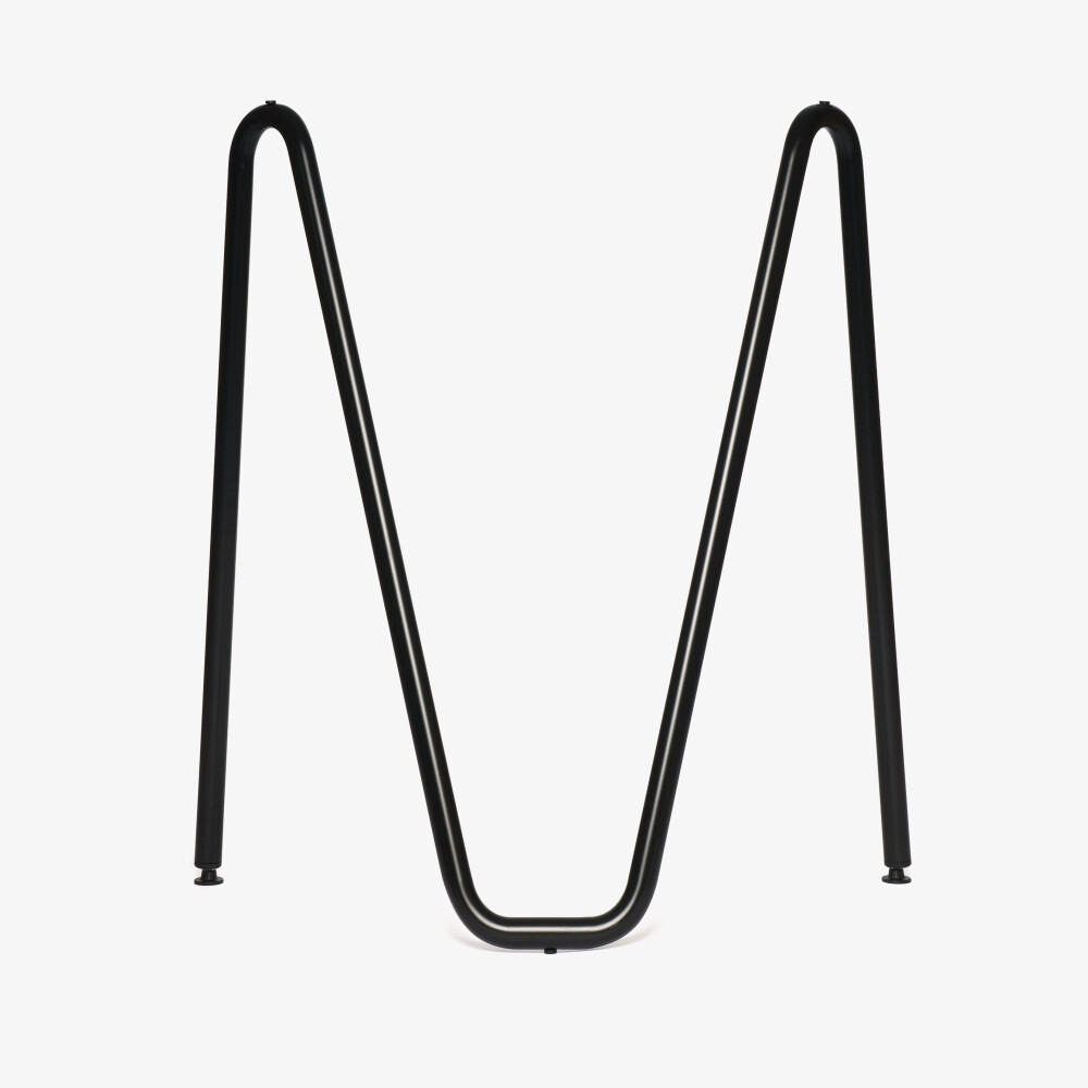Sinus table trestle in size M/L made of powder-coated steel, shown in deep black (RAL 9005).