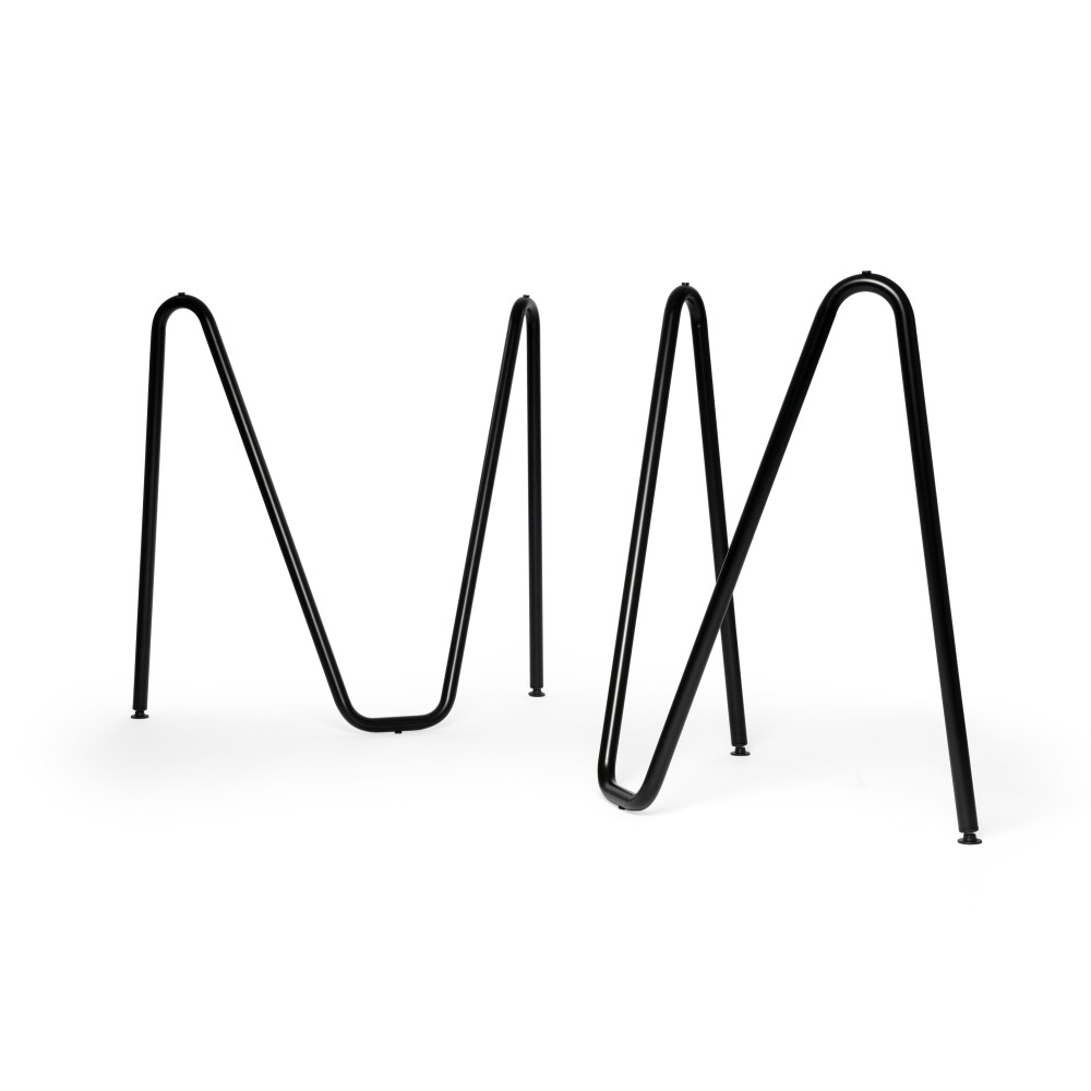 SINUS Trestles - Material and Colour Steel, Powder-coated, Jet black (RAL 9005) - Size M: L 63 × W 36 × H 72 cm