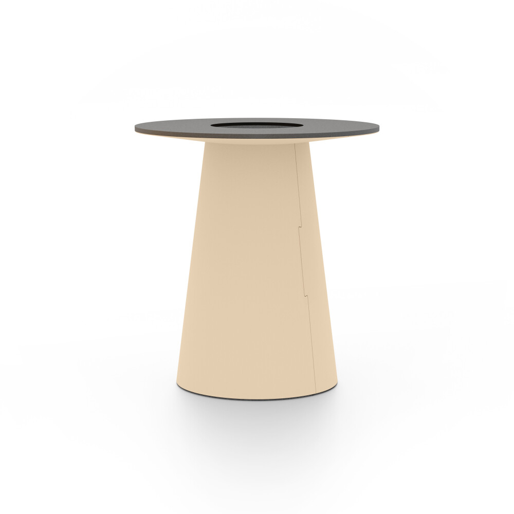 ALT Table Stand - Surface Linoleum, 4007 Macadamia - Size L: Ø 42 × H 72 cm