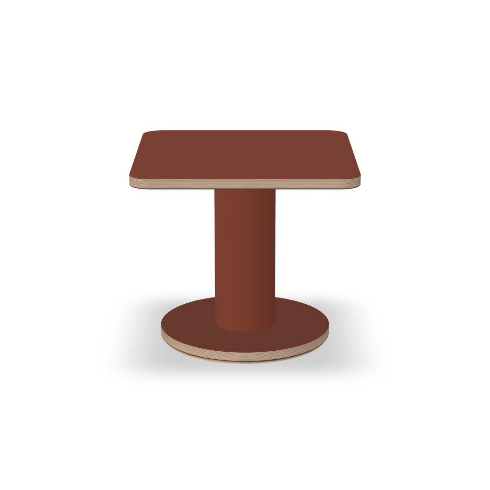 OFF-CUT Side Tables - Surface Linoleum, 4008 Brick - Shape Square, L 45 × W 45 - Height 40 cm