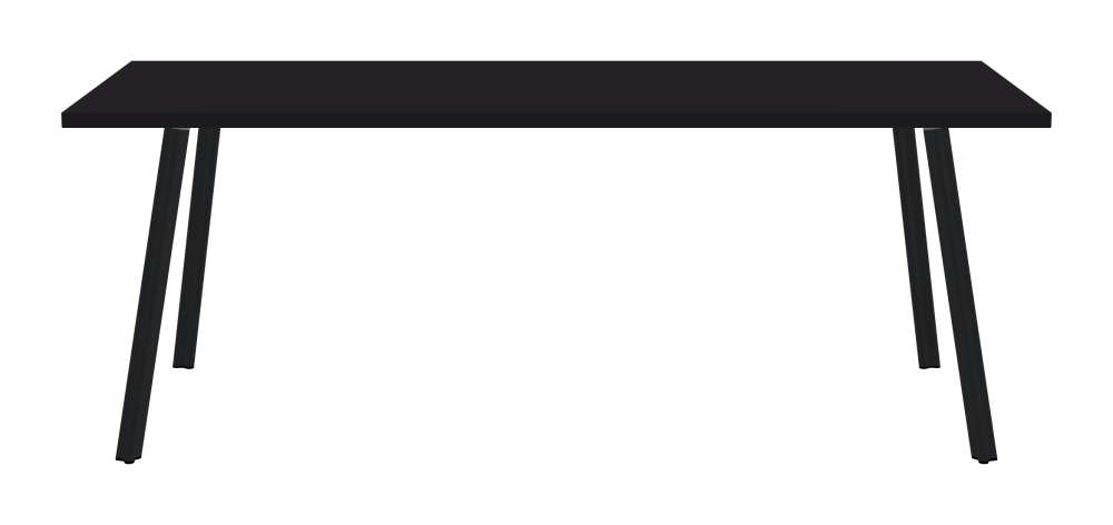 BEAM Tisch - Form Eckig - Länge 200,00 cm - Tiefe 80,00 cm - Radius 0,30 cm - Stärke 3 cm - Oberseite Linoleum, 4166 Charcoal - Kern Stäbchenplatte - Kante Linoleum, 4166 Charcoal - Kantenschräge 90° / BEAM Tischbeine - Material und Farbe Aluminium, pulverbeschichtet, Schwarzgrau (RAL 7021) - Profilgröße Normal - Höhe 71 cm - Set 4 Tischbeine