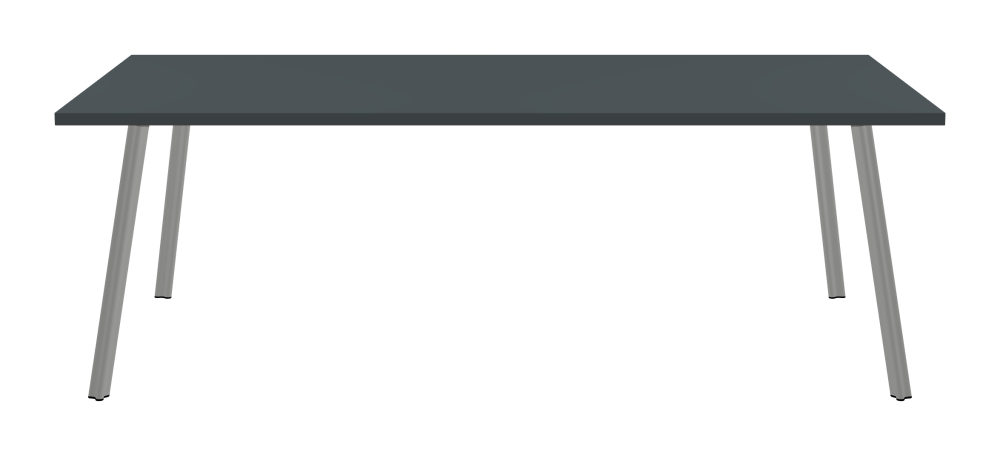 BEAM Tisch - Form Eckig - Länge 220,00 cm - Tiefe 110,00 cm - Radius 0,30 cm - Stärke 3 cm - Oberseite Linoleum, 4155 Pewter - Kern Stäbchenplatte - Kante Linoleum, 4155 Pewter - Kantenschräge 90° / BEAM Tischbeine - Material und Farbe Aluminium, matt eloxiert - Profilgröße Normal - Höhe 71 cm - Set 4 Tischbeine