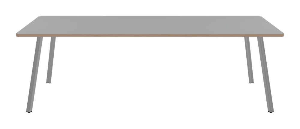 BEAM Tisch - Form Eckig - Länge 240,00 cm - Tiefe 120,00 cm - Radius 4,00 cm - Stärke 2,6 cm - Freiformfläche 1.00000000 - Oberseite Linoleum, 4132 Ash - Kern Multiplex Birke - Kantenschräge 90° / BEAM Tischbeine - Material und Farbe Aluminium, matt eloxiert - Profilgröße Normal - Höhe 71 cm - Set 4 Tischbeine
