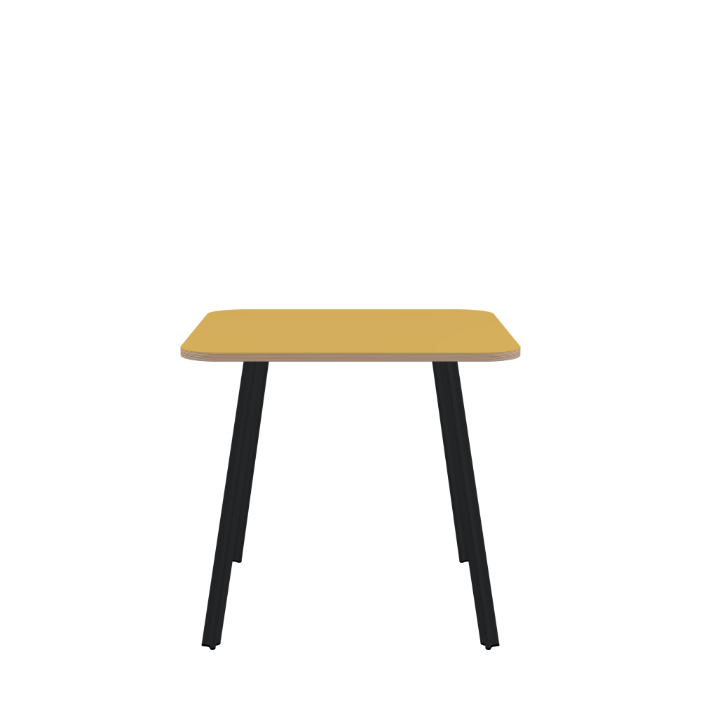 BEAM Tisch - Form Eckig - Länge 80,00 cm - Tiefe 80,00 cm - Radius 10,00 cm - Stärke 2 cm - Freiformfläche 1.00000000 - Oberseite Linoleum, S588 Pure Linoleum - Kern Multiplex Birke - Kantenschräge 90° / BEAM Tischbeine - Material und Farbe Aluminium, pulverbeschichtet, Schwarzgrau (RAL 7021) - Profilgröße Klein - Höhe 71 cm - Set 4 Tischbeine