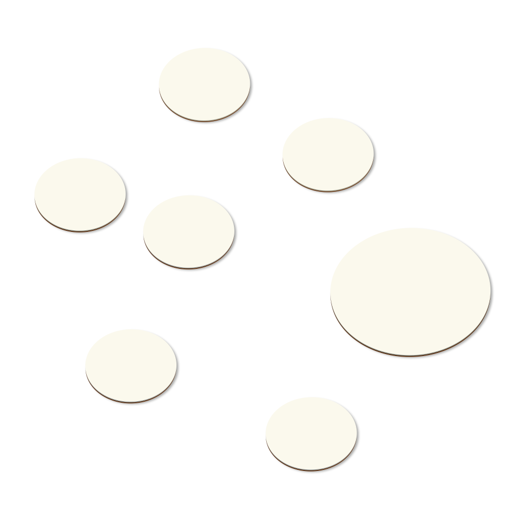 Set of seven PAD Coasters by Faust in 4157 Pearl