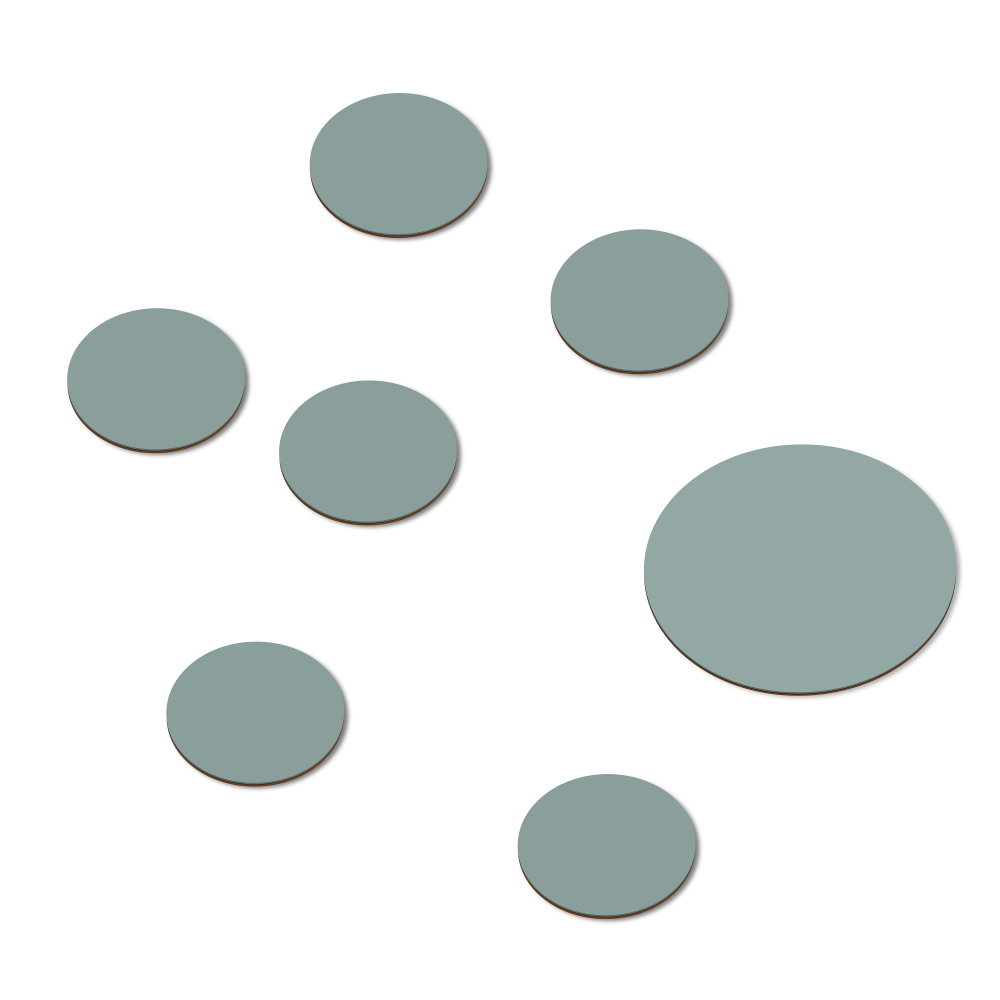 Set of seven PAD Coasters by Faust in 4004 Blue Haze ᴺᴱᵂ