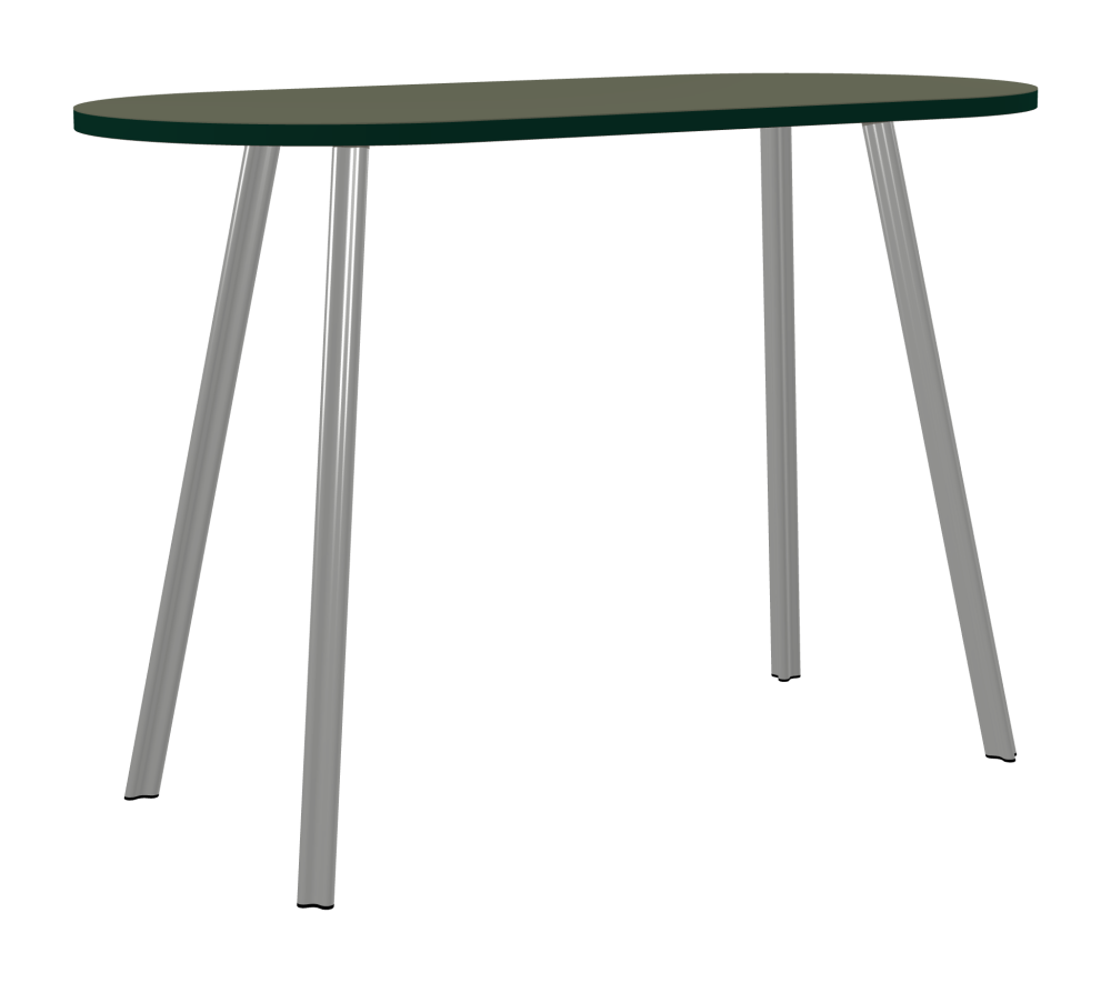 BEAM Tisch - Form Eckig - Länge 160,00 cm - Tiefe 75,00 cm - Radius 37,50 cm - Stärke 3 cm - Freiformfläche 1.00000000 - Oberseite Linoleum, 4184 Olive - Kern Stäbchenplatte - Kante Linoleum, 4174 Conifer - Kantenschräge 90° / BEAM Tischbeine - Material und Farbe Aluminium, matt eloxiert - Profilgröße Normal - Höhe 102 cm - Set 4 Tischbeine
