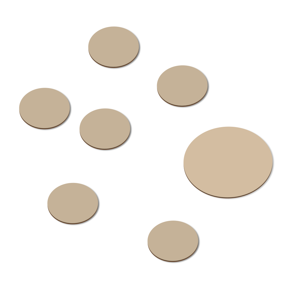 Set of seven PAD Coasters by Faust in 4007 Macadamia ᴺᴱᵂ