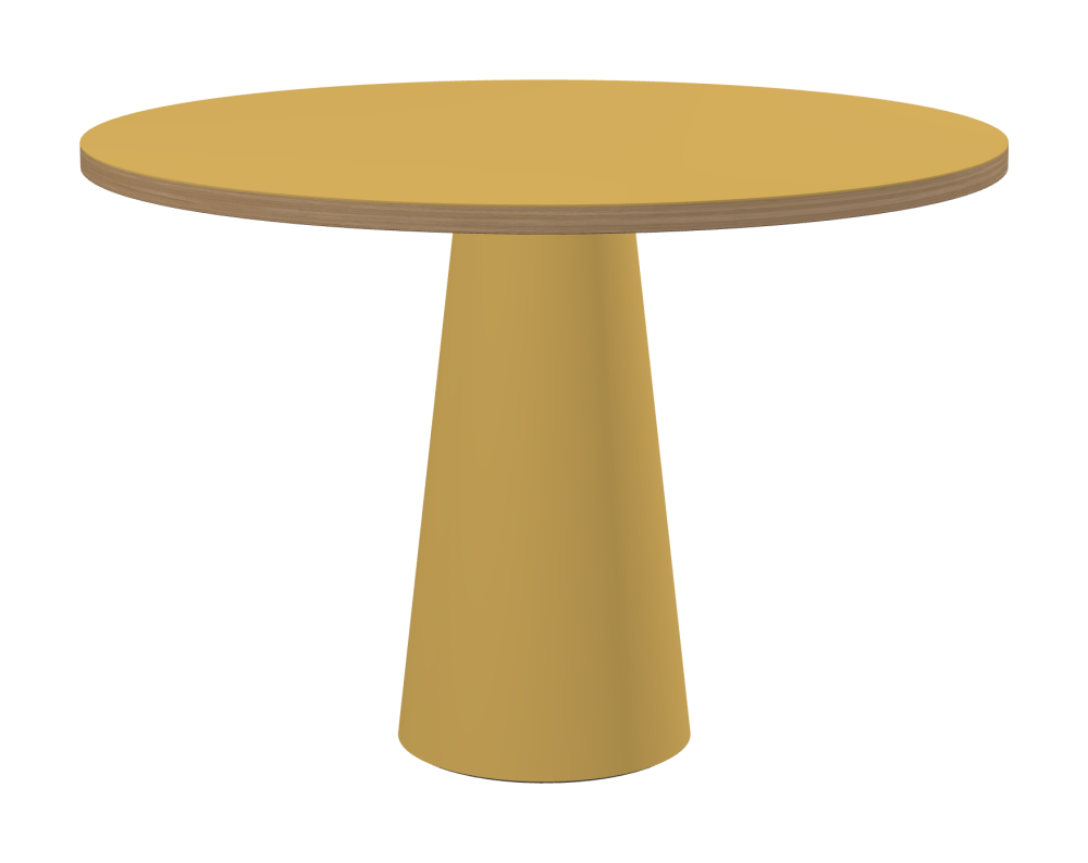 ALT Table - Shape Round - Length 110.00 cm - Width 110.00 cm - Thickness 3 cm - Freeform 1.00000000 - Surface Linoleum, S588 Pure Linoleum - Core Laminboard - Edge Wood, Oak - Profile Edge 90° / ALT Table Stand - Surface Linoleum, S588 Pure Linoleum - Size S: Ø 36 × H 72 cm