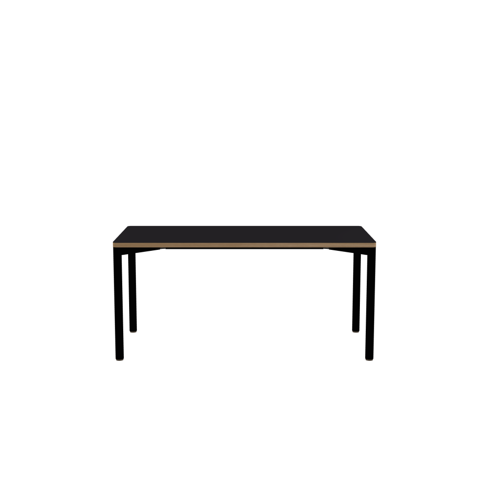 OUTLINE Table - Shape Square - Length 160.00 cm - Width 75.00 cm - Radius 2.60 cm - Thickness 3 cm - Surface Linoleum, 4166 Charcoal - Core Laminboard - Edge Wood, Oak - Profile Edge 90°