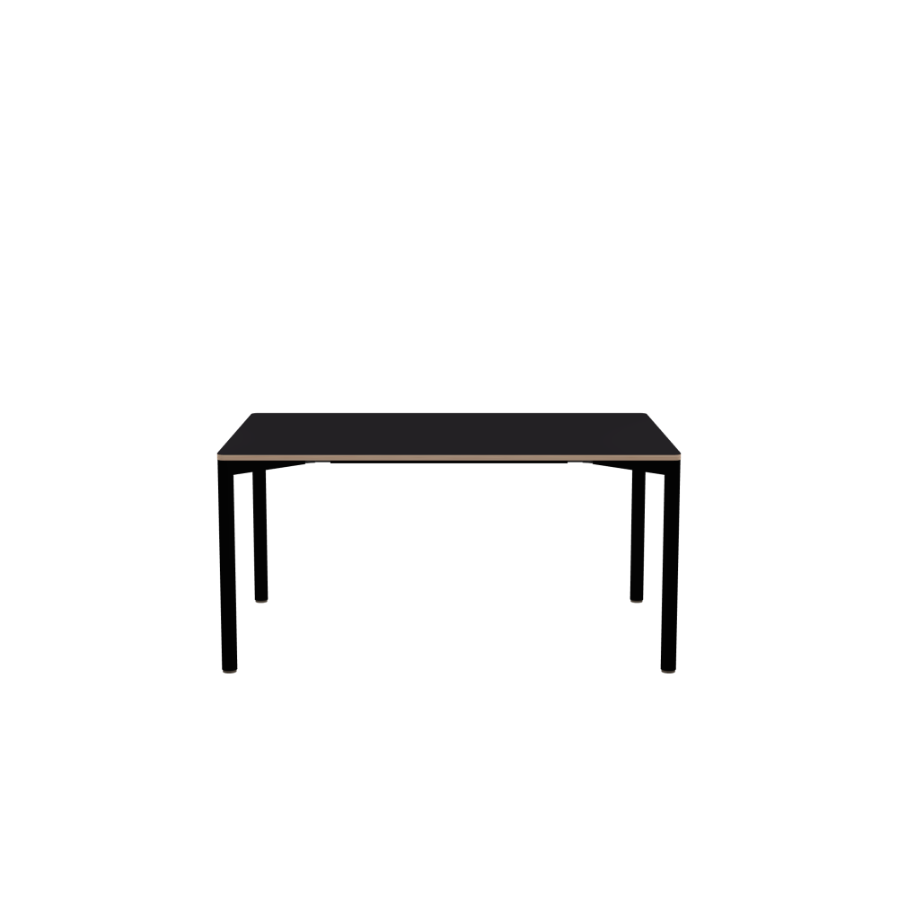 OUTLINE Table - Shape Square - Length 150.00 cm - Width 100.00 cm - Radius 2.60 cm - Thickness 2 cm - Freeform 1.00000000 - Surface Linoleum, 4166 Charcoal - Core Birch Plywood - Profile Edge 90°