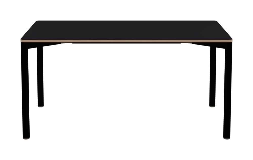 OUTLINE Table - Shape Square - Length 150.00 cm - Width 100.00 cm - Radius 2.60 cm - Thickness 2 cm - Freeform 1.00000000 - Surface Linoleum, 4166 Charcoal - Core Birch Plywood - Profile Edge 90°