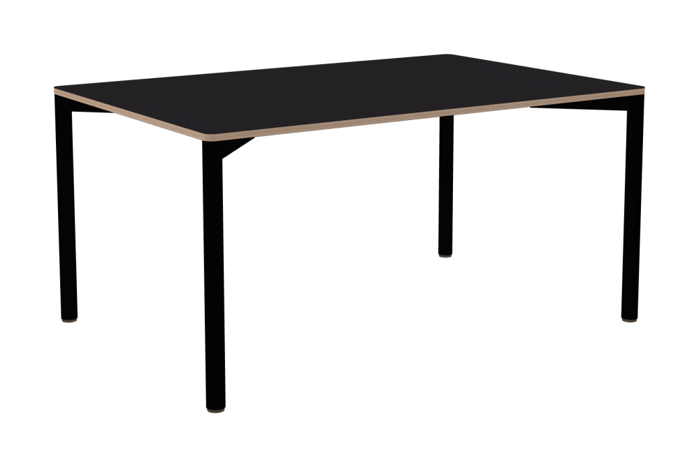 OUTLINE Table - Shape Square - Length 150.00 cm - Width 100.00 cm - Radius 2.60 cm - Thickness 2 cm - Freeform 1.00000000 - Surface Linoleum, 4166 Charcoal - Core Birch Plywood - Profile Edge 90°
