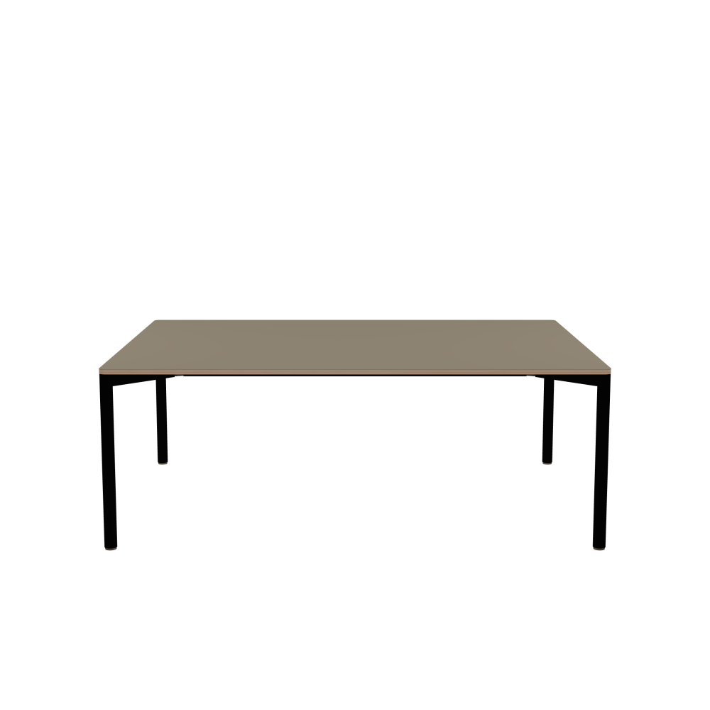 OUTLINE Table - Shape Square - Length 200.00 cm - Width 150.00 cm - Radius 2.60 cm - Thickness 2 cm - Freeform 1.00000000 - Surface Linoleum, 4011 Taupe - Core Birch Plywood - Profile Edge 90°