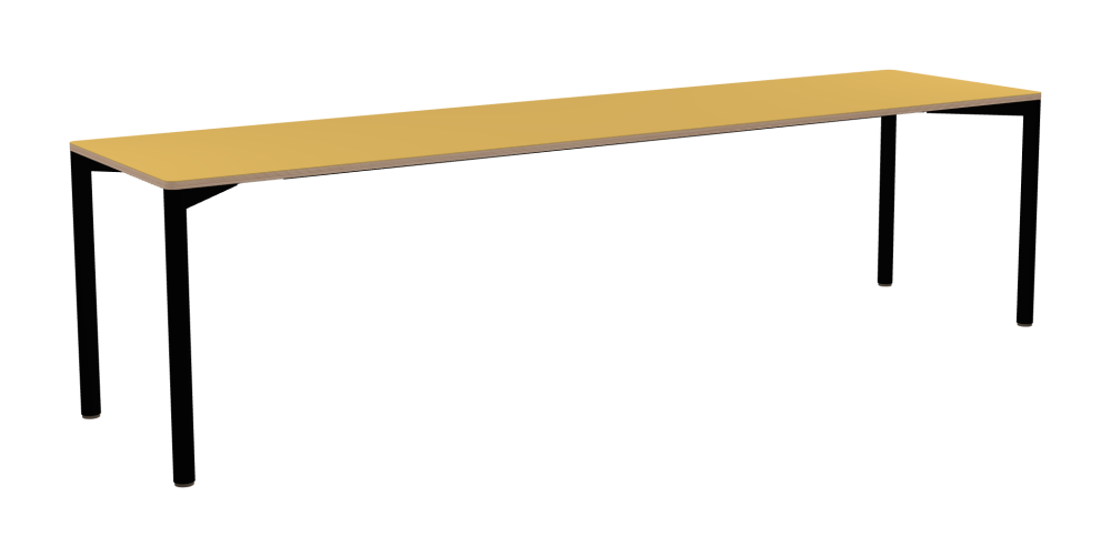 OUTLINE Table - Shape Square - Length 280.00 cm - Width 70.00 cm - Radius 2.60 cm - Thickness 2 cm - Freeform 1.00000000 - Surface Linoleum, S588 Pure Linoleum - Core Birch Plywood - Profile Edge 90°