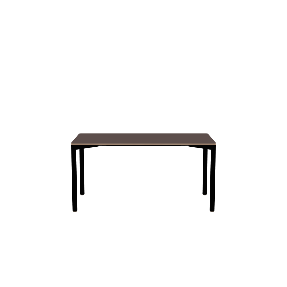 OUTLINE Table - Shape Square - Length 150.00 cm - Width 75.00 cm - Radius 2.60 cm - Thickness 2 cm - Freeform 1.00000000 - Surface Linoleum, 4172 Mauve - Core Birch Plywood - Profile Edge 90°