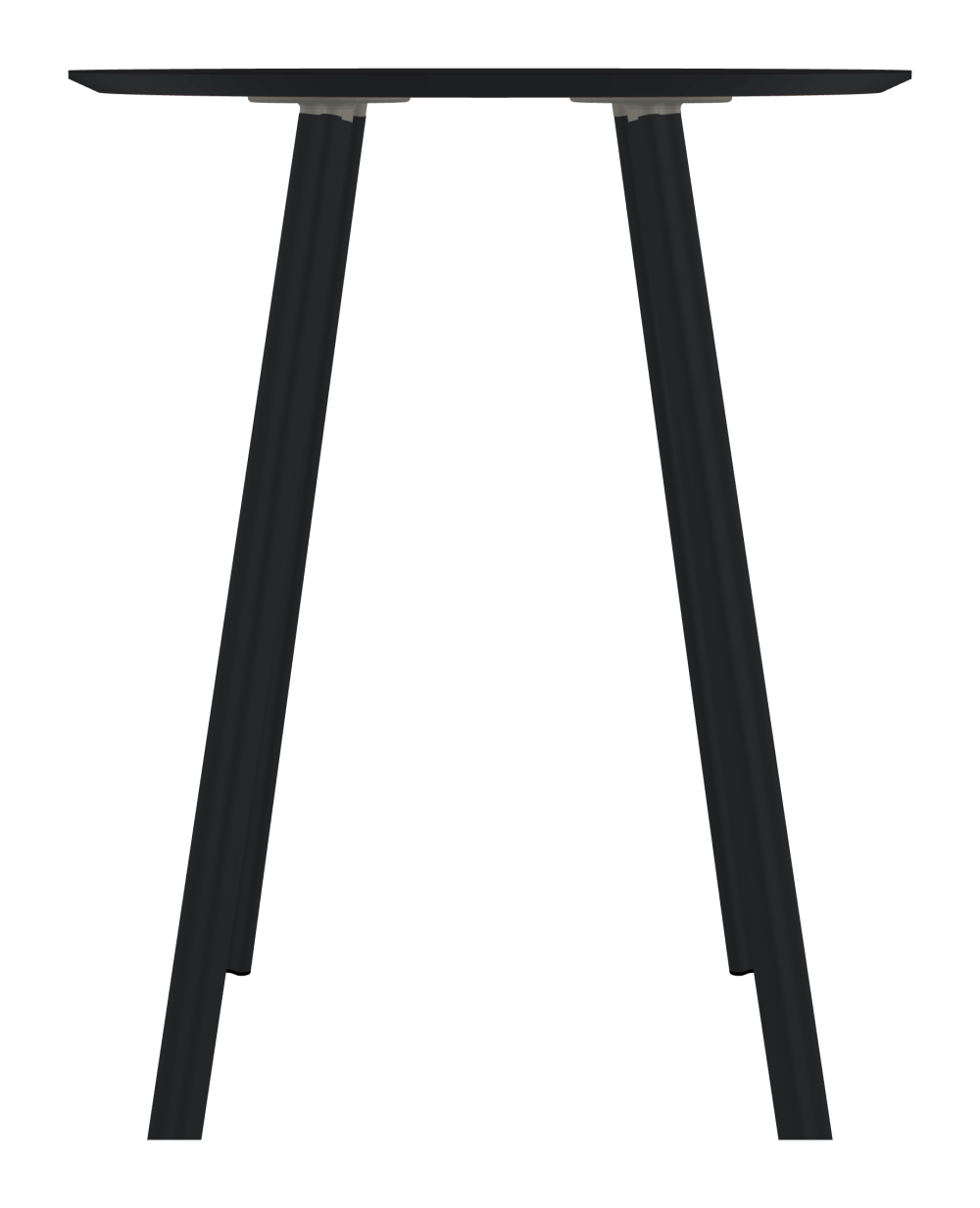 BEAM Tisch - Form Rund - Länge 85,00 cm - Tiefe 85,00 cm - Stärke 2,1 cm - Freiformfläche 1.00000000 - Oberseite Linoleum, 4166 Charcoal - Kern MDF - Kante MDF, Schwarz - Kantenschräge 25° / BEAM Tischbeine - Material und Farbe Aluminium, pulverbeschichtet, Schwarzgrau (RAL 7021) - Profilgröße Normal - Höhe 102 cm - Set 4 Tischbeine